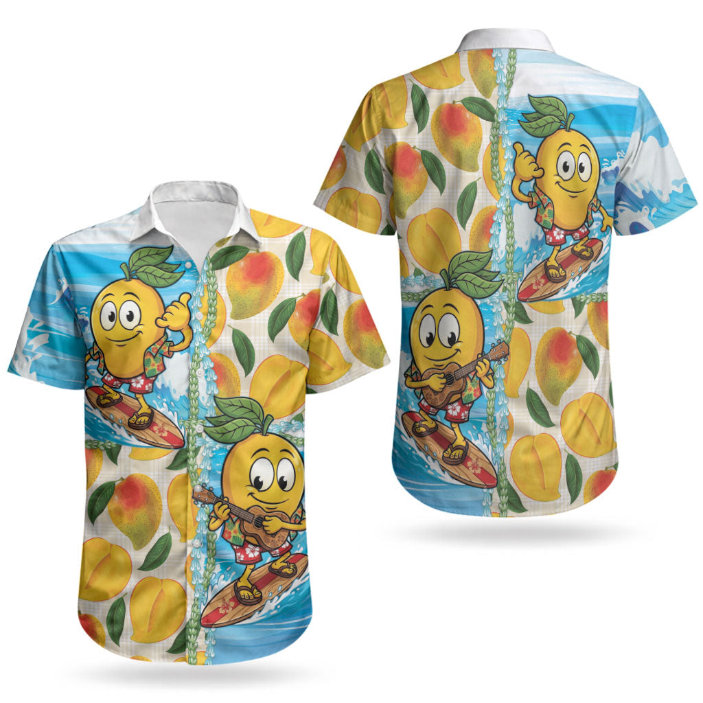 Aloha Hawaii Summer Couples Matching Off Shoulder Maxi Dress and Hawaiian Shirt Hawaiian Lei Surfing Mango Palaka Motifs