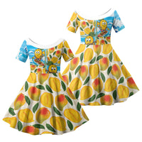 Aloha Hawaii Summer Family Matching Puletasi and Hawaiian Shirt Hawaiian Lei Surfing Mango Palaka Motifs