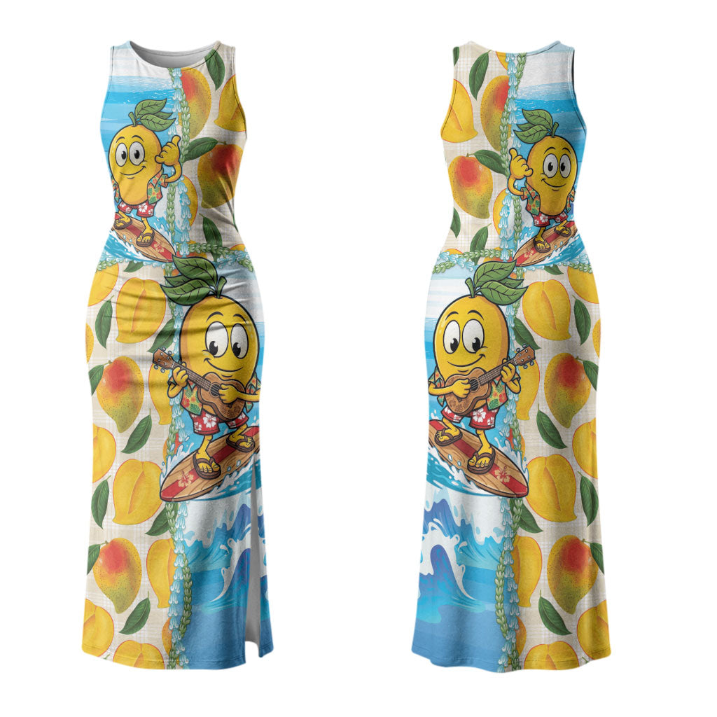 Aloha Hawaii Summer Family Matching Tank Maxi Dress and Hawaiian Shirt Hawaiian Lei Surfing Mango Palaka Motifs