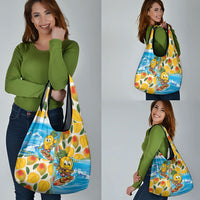 Aloha Hawaii Summer Grocery Bag Hawaiian Lei Surfing Mango Palaka Motifs LT14 - Polynesian Pride
