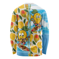Aloha Hawaii Summer Long Sleeve Shirt Hawaiian Lei Surfing Mango Palaka Motifs