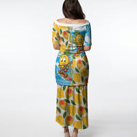 Aloha Hawaii Summer Puletasi Hawaiian Lei Surfing Mango Palaka Motifs