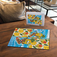 Aloha Hawaii Summer Puzzle Hawaiian Lei Surfing Mango Palaka Motifs