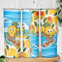 Aloha Hawaii Summer Skinny Tumbler Hawaiian Lei Surfing Mango Palaka Motifs