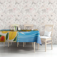Aloha Hawaii Summer Tablecloth Hawaiian Lei Surfing Mango Palaka Motifs