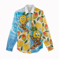 Aloha Hawaii Summer Women Casual Shirt Hawaiian Lei Surfing Mango Palaka Motifs