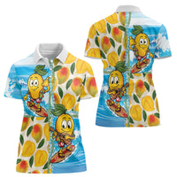 Aloha Hawaii Summer Women Polo Shirt Hawaiian Lei Surfing Mango Palaka Motifs