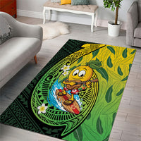 Hawaii Surfing Mango Area Rug Manako Polynesian Fish Hook
