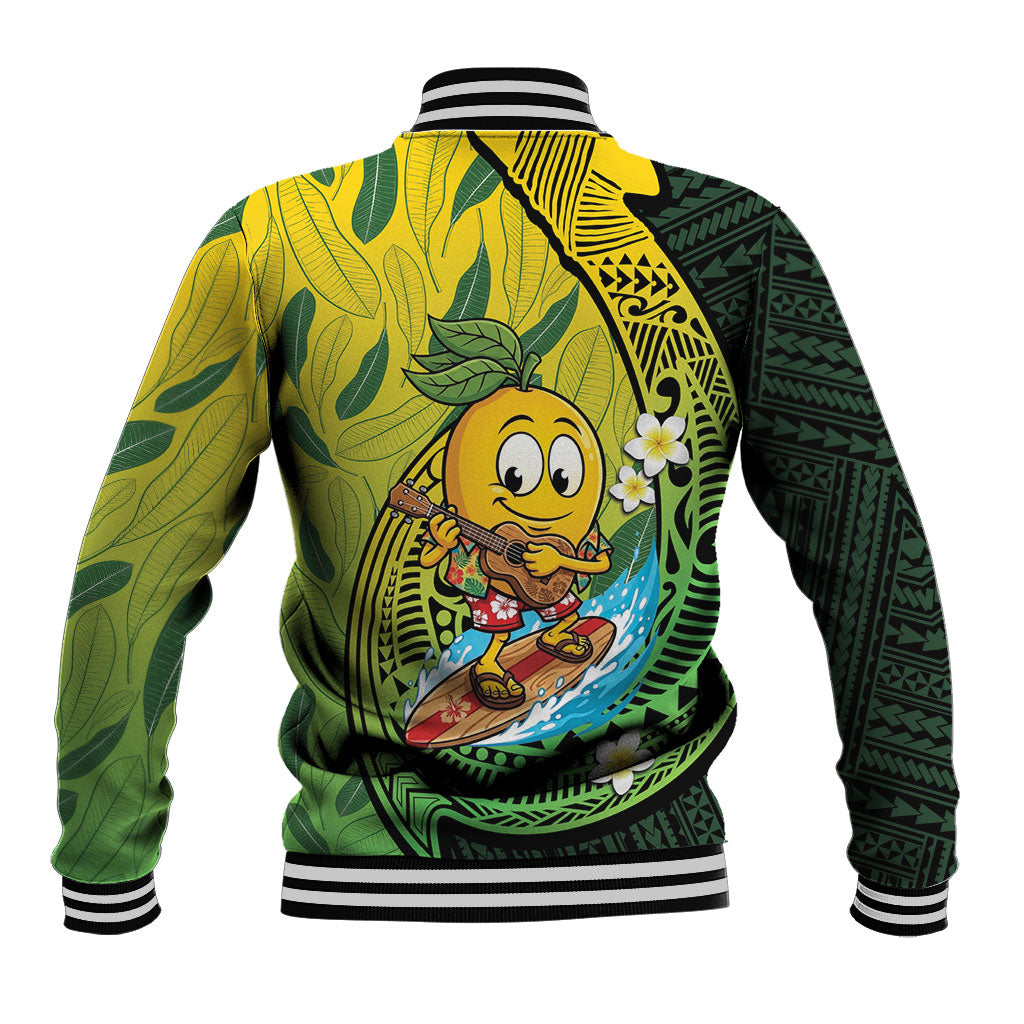 Hawaii Surfing Mango Baseball Jacket Manako Polynesian Fish Hook