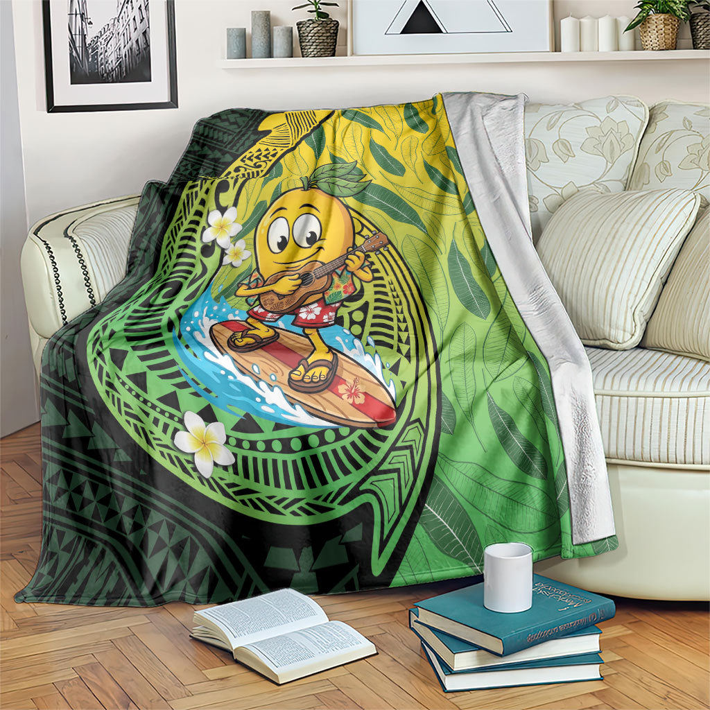 Hawaii Surfing Mango Blanket Manako Polynesian Fish Hook