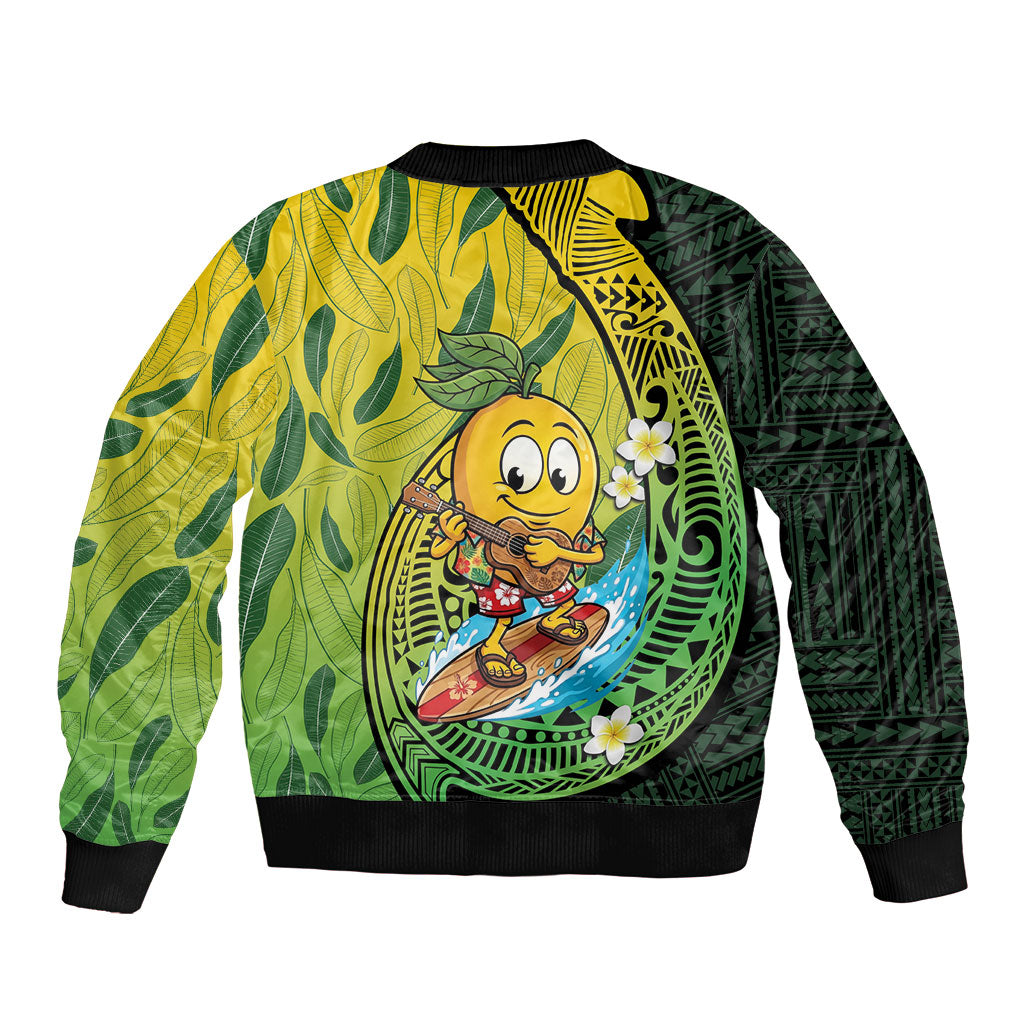 Hawaii Surfing Mango Bomber Jacket Manako Polynesian Fish Hook