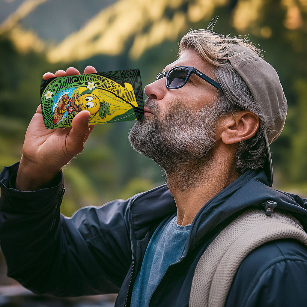 Hawaii Surfing Mango 4 in 1 Can Cooler Tumbler Manako Polynesian Fish Hook
