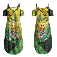 Hawaii Surfing Mango Couples Matching Summer Maxi Dress and Hawaiian Shirt Manako Polynesian Fish Hook