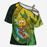 Hawaii Surfing Mango Cross Shoulder Shirt Manako Polynesian Fish Hook
