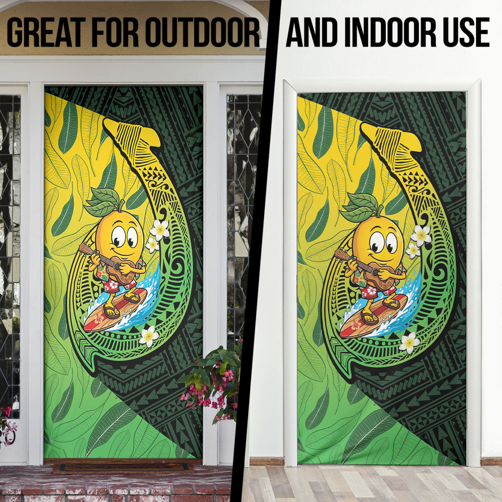 Hawaii Surfing Mango Door Cover Manako Polynesian Fish Hook