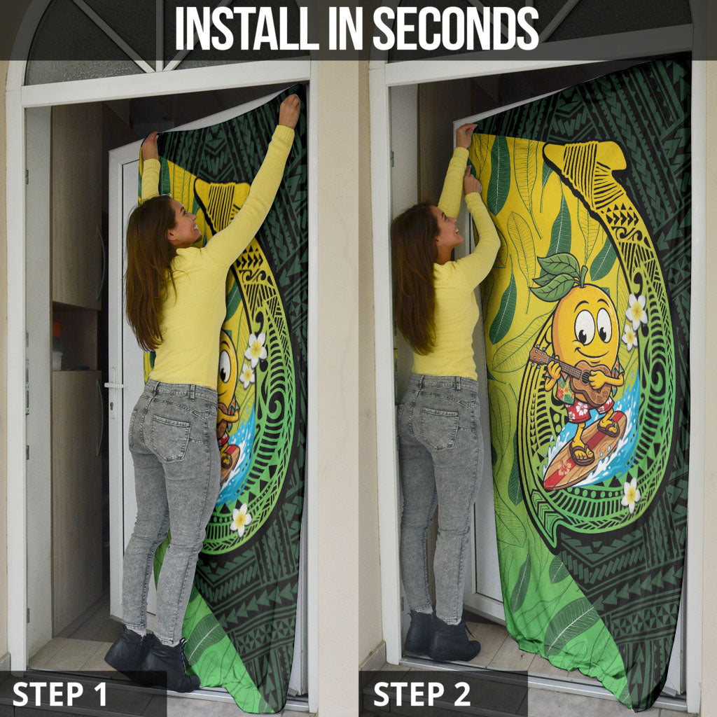 Hawaii Surfing Mango Door Cover Manako Polynesian Fish Hook