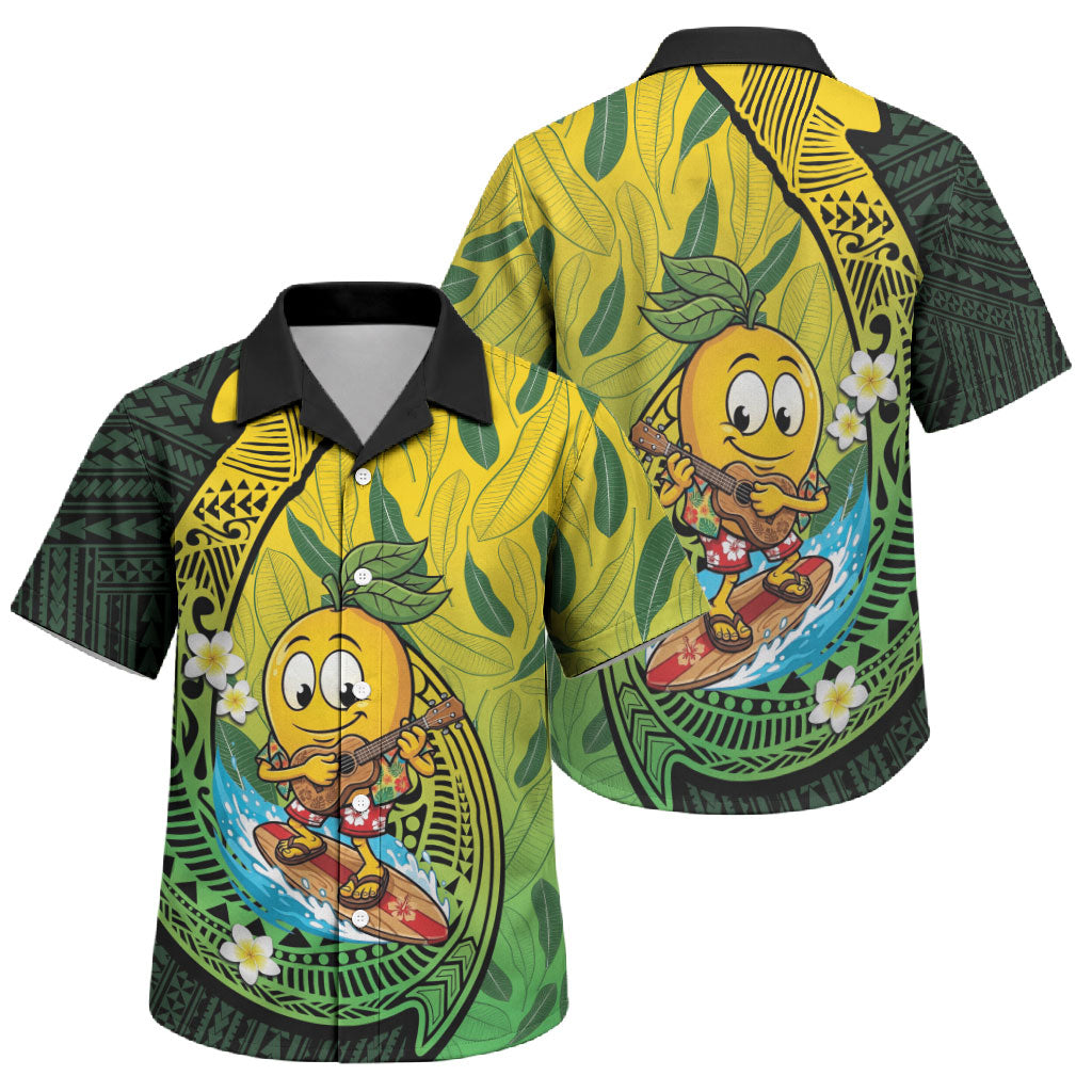 Hawaii Surfing Mango Family Matching Off The Shoulder Long Sleeve Dress and Hawaiian Shirt Manako Polynesian Fish Hook