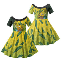 Hawaii Surfing Mango Family Matching Short Sleeve Bodycon Dress and Hawaiian Shirt Manako Polynesian Fish Hook