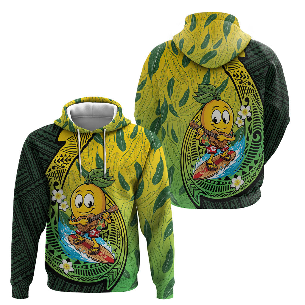 Hawaii Surfing Mango Hoodie Manako Polynesian Fish Hook