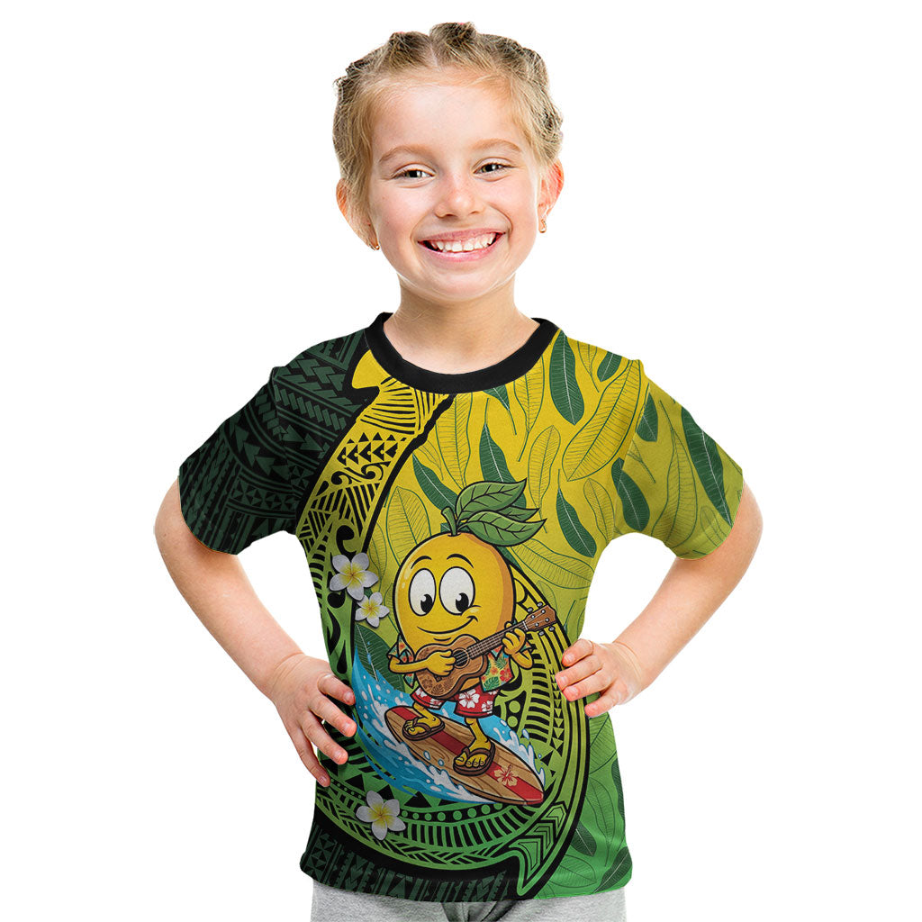 Hawaii Surfing Mango Kid T Shirt Manako Polynesian Fish Hook