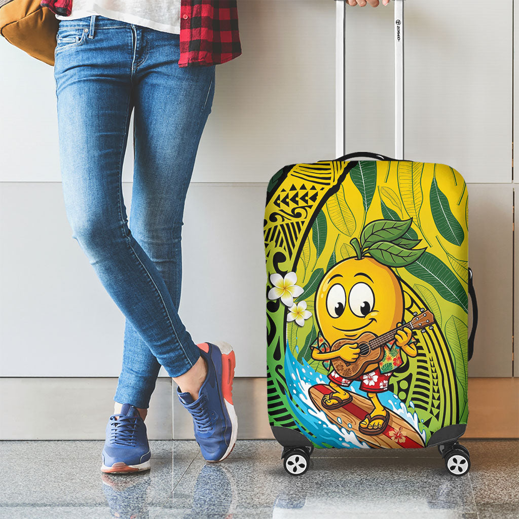 Hawaii Surfing Mango Luggage Cover Manako Polynesian Fish Hook