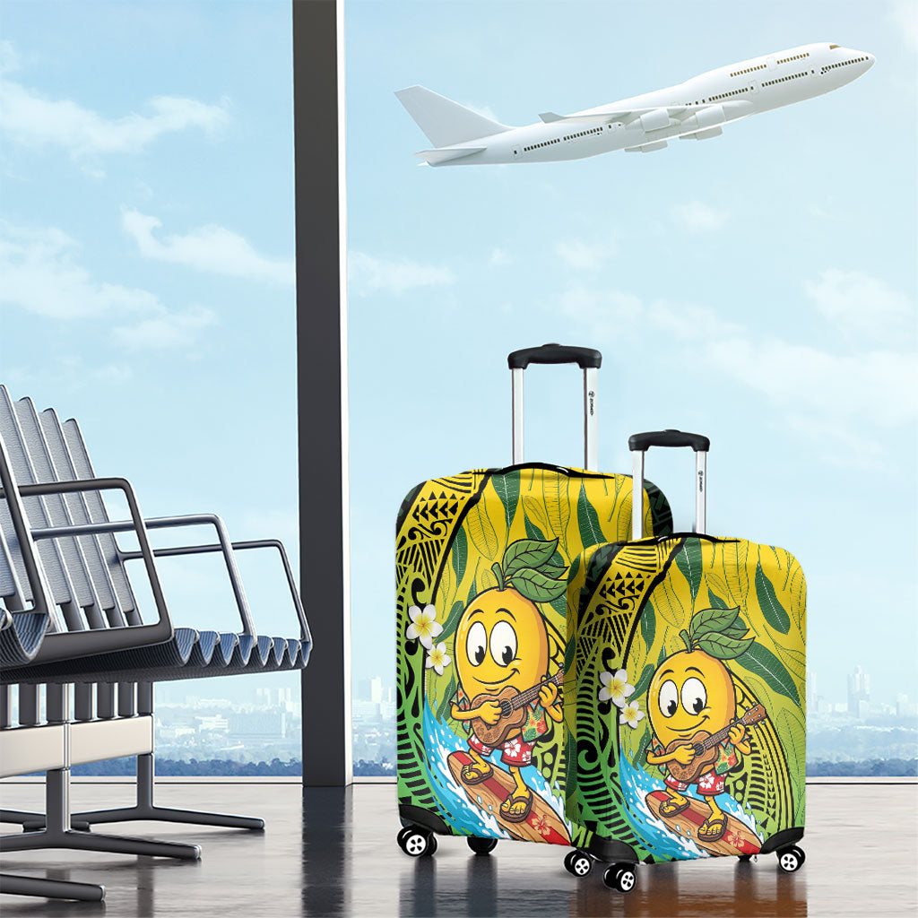 Hawaii Surfing Mango Luggage Cover Manako Polynesian Fish Hook