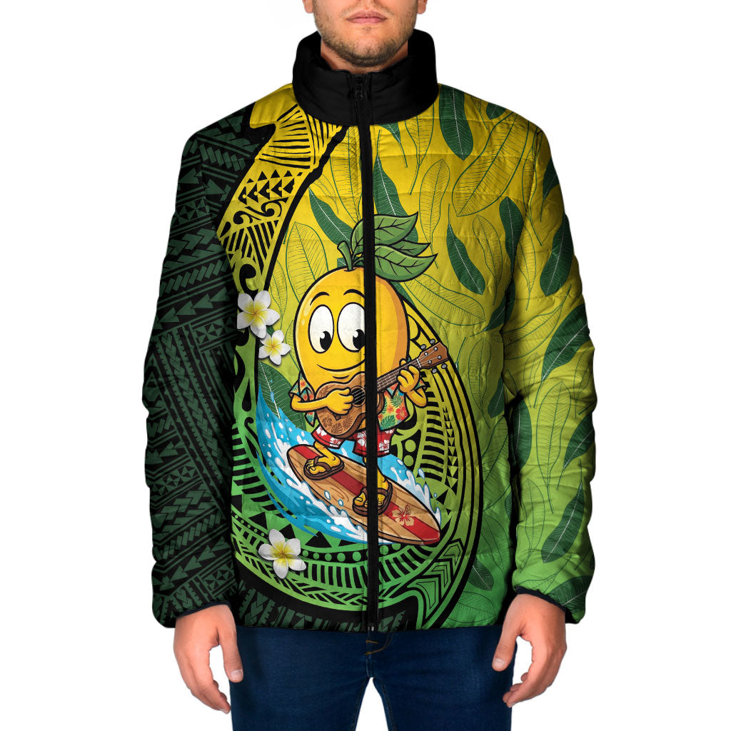 Hawaii Surfing Mango Padded Jacket Manako Polynesian Fish Hook