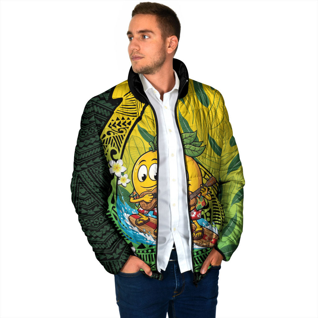 Hawaii Surfing Mango Padded Jacket Manako Polynesian Fish Hook