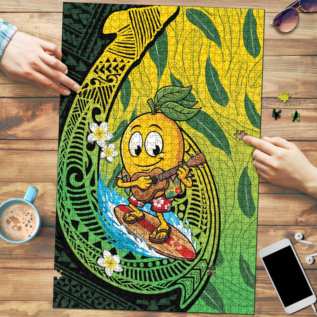 Hawaii Surfing Mango Puzzle Manako Polynesian Fish Hook
