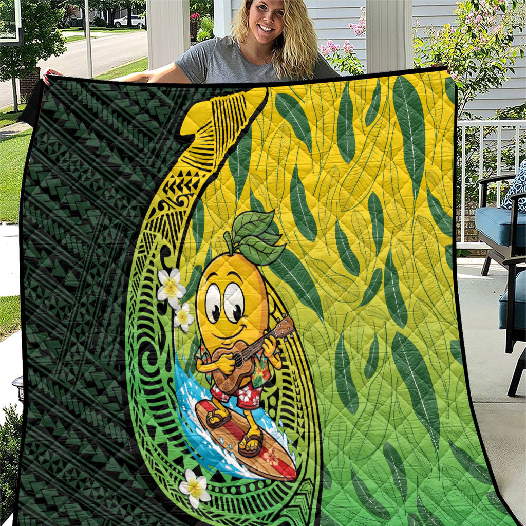 Hawaii Surfing Mango Quilt Manako Polynesian Fish Hook LT14 Green - Polynesian Pride