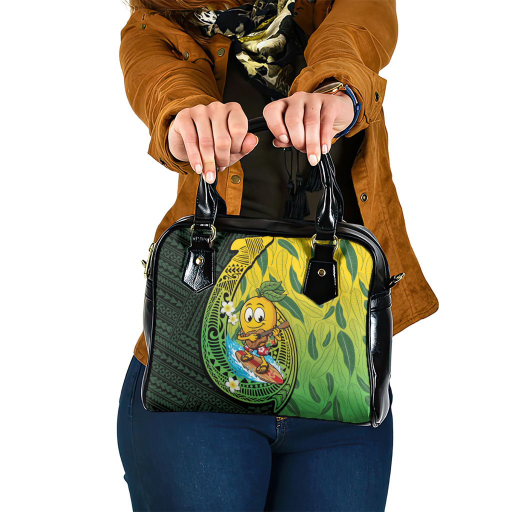 Hawaii Surfing Mango Shoulder Handbag Manako Polynesian Fish Hook