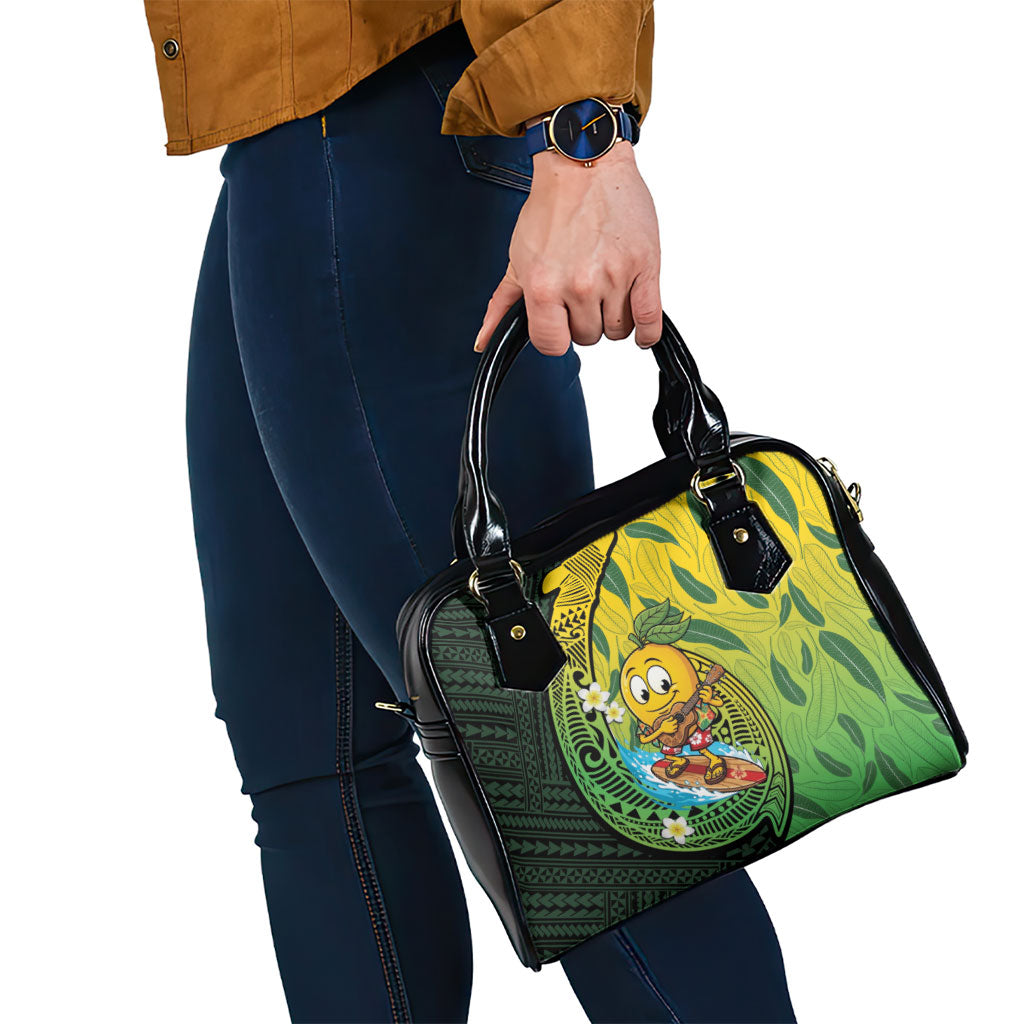 Hawaii Surfing Mango Shoulder Handbag Manako Polynesian Fish Hook