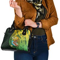 Hawaii Surfing Mango Shoulder Handbag Manako Polynesian Fish Hook