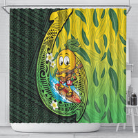 Hawaii Surfing Mango Shower Curtain Manako Polynesian Fish Hook