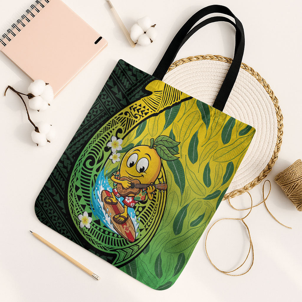 Hawaii Surfing Mango Tote Bag Manako Polynesian Fish Hook