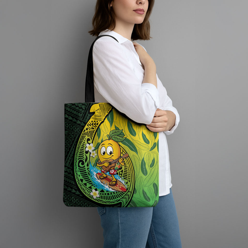 Hawaii Surfing Mango Tote Bag Manako Polynesian Fish Hook