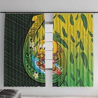 Hawaii Surfing Mango Window Curtain Manako Polynesian Fish Hook