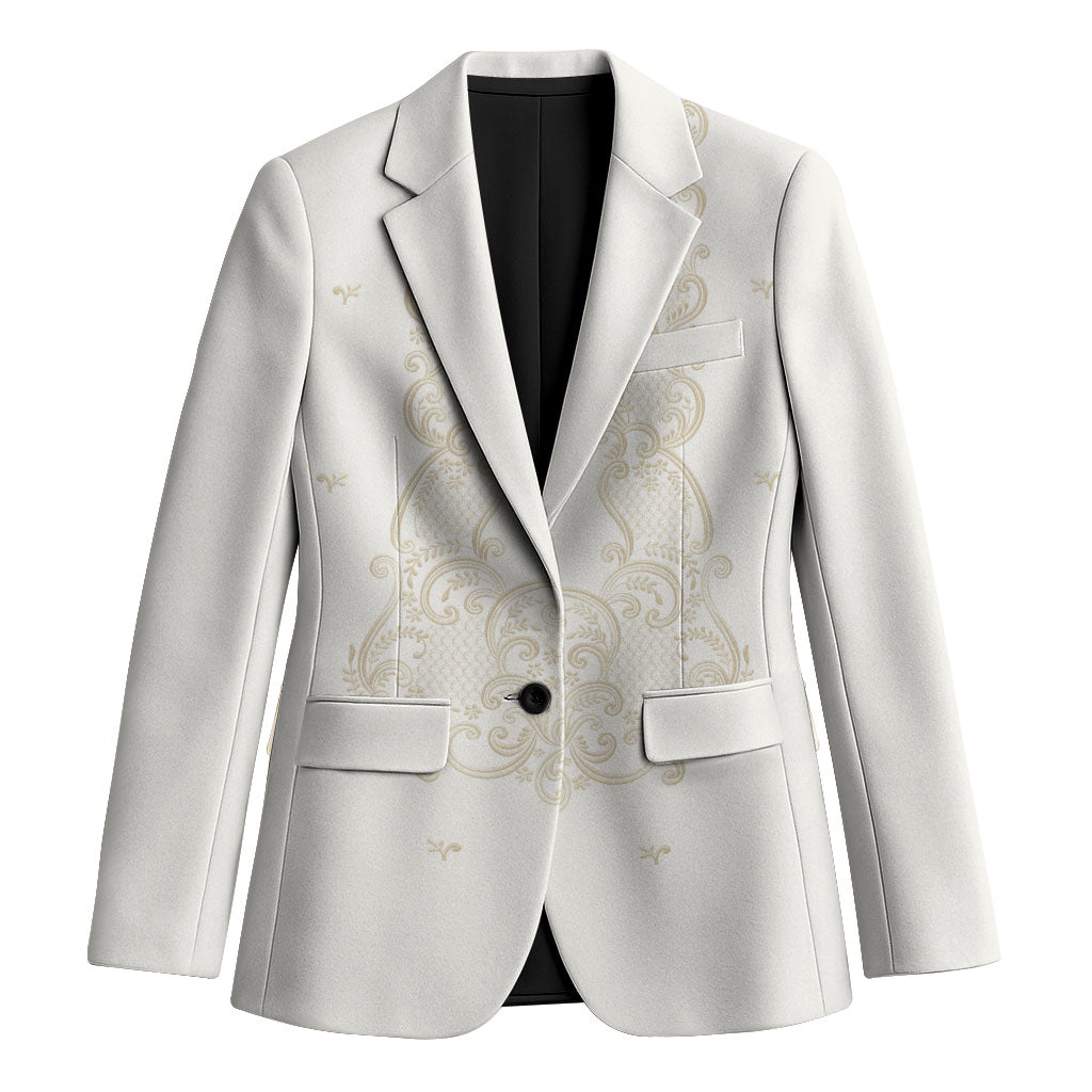 Philippines National Costume Blazer Barong Tagalog Inspired Ivory White Color LT14 Unisex Ivory White - Polynesian Pride