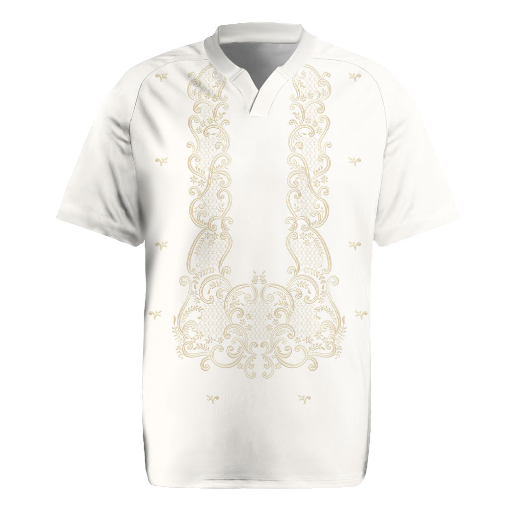 Philippines National Costume Rugby Jersey Barong Tagalog Inspired Ivory White Color