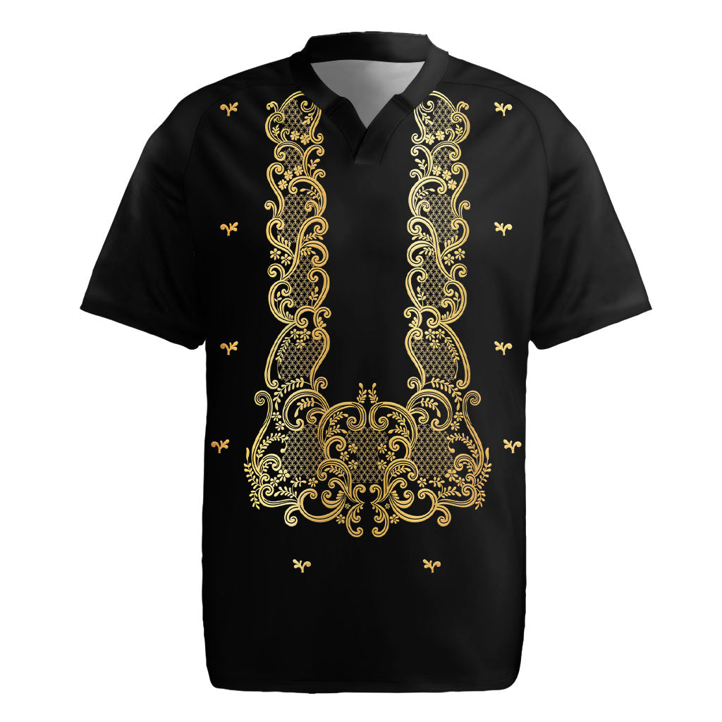 Philippines National Costume Rugby Jersey Barong Tagalog Inspired Black Color