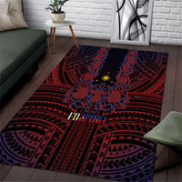Filipino Barong Tagalog Inspired Area Rug Mabuhay Philippines Festival Polynesian Pattern LT14 Black - Polynesian Pride