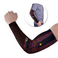Filipino Barong Tagalog Inspired Personalised Arm Sleeves Mabuhay Philippines Festival Polynesian Pattern LT14 Set of 2 Black - Polynesian Pride