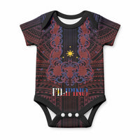Filipino Barong Tagalog Inspired Personalised Baby Onesie Mabuhay Philippines Festival Polynesian Pattern