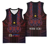 Filipino Barong Tagalog Inspired Personalised Basketball Jersey Mabuhay Philippines Festival Polynesian Pattern LT14 - Polynesian Pride