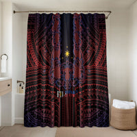 Filipino Barong Tagalog Inspired Bathroom Set Mabuhay Philippines Festival Polynesian Pattern LT14 Shower Curtain Only Black - Polynesian Pride
