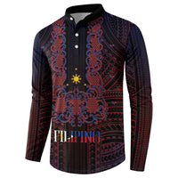 Filipino Barong Tagalog Inspired Personalised Button Sweatshirt Mabuhay Philippines Festival Polynesian Pattern LT14 - Polynesian Pride
