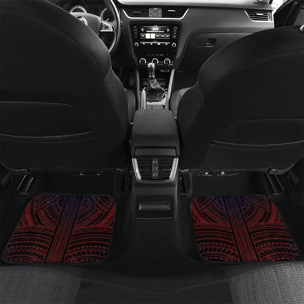 Filipino Barong Tagalog Inspired Personalised Car Mats Mabuhay Philippines Festival Polynesian Pattern LT14 Set 2pcs - Back Black - Polynesian Pride