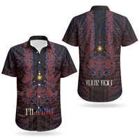 Filipino Barong Tagalog Inspired Personalised Couples Matching Off Shoulder Maxi Dress and Hawaiian Shirt Mabuhay Philippines Festival Polynesian Pattern LT14 - Polynesian Pride