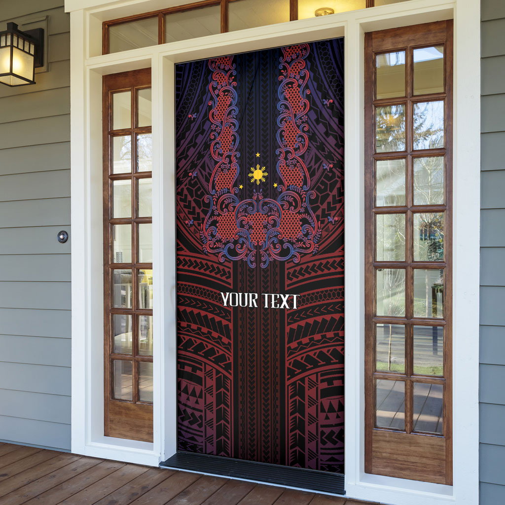 Filipino Barong Tagalog Inspired Personalised Door Cover Mabuhay Philippines Festival Polynesian Pattern LT14 - Polynesian Pride