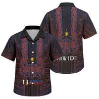 Filipino Barong Tagalog Inspired Personalised Family Matching Off The Shoulder Long Sleeve Dress and Hawaiian Shirt Mabuhay Philippines Festival Polynesian Pattern LT14 Son's Shirt Black - Polynesian Pride